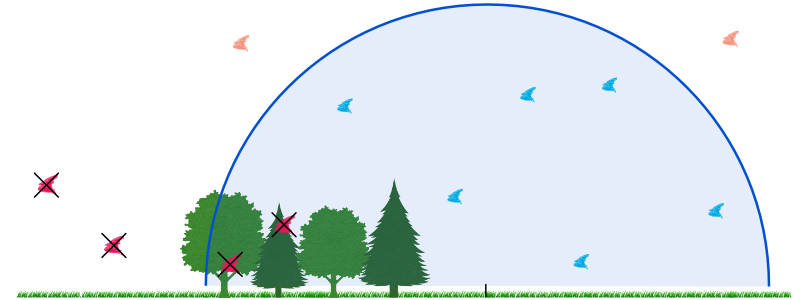 Schallschatten durch Vegetation